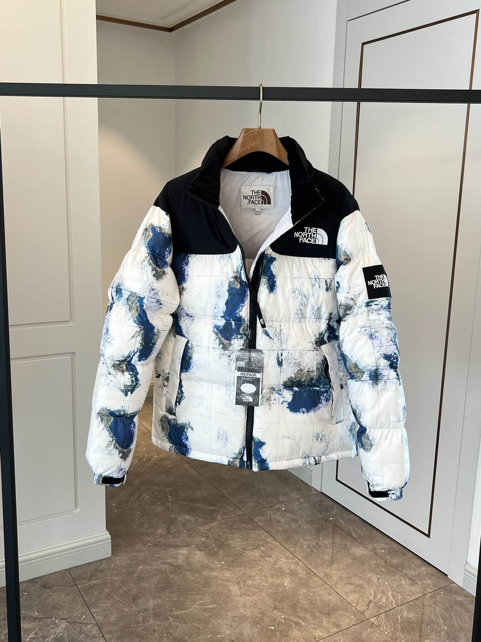 The North Face x Invincible 1996 Retro Nuptse Down Jacket - World Map Print. - Image 5